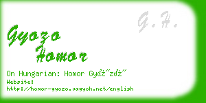 gyozo homor business card